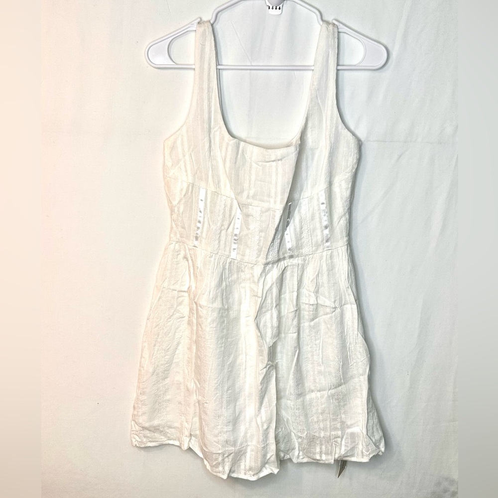 Commense NWT Semi-Sheer Solid Square Neckline Short Dress Cotton Blend Size S - Picture 7 of 17